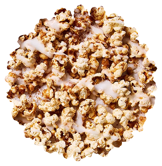 Cinnamon Bun Surprise gourmet popcorn in a resealable gourmet tub from Best Darn Kettlecorn