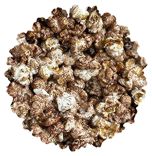 Fudge Brownie gourmet popcorn in a resealable gourmet tub from Best Darn Kettlecorn