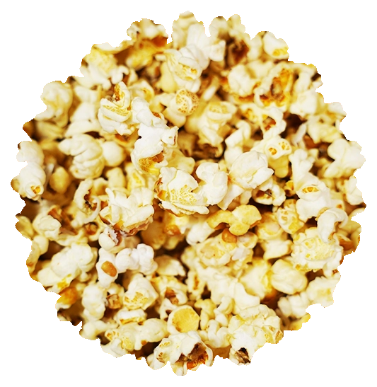White Chocolate Drizzle gourmet popcorn in a resealable gourmet tub from Best Darn Kettlecorn