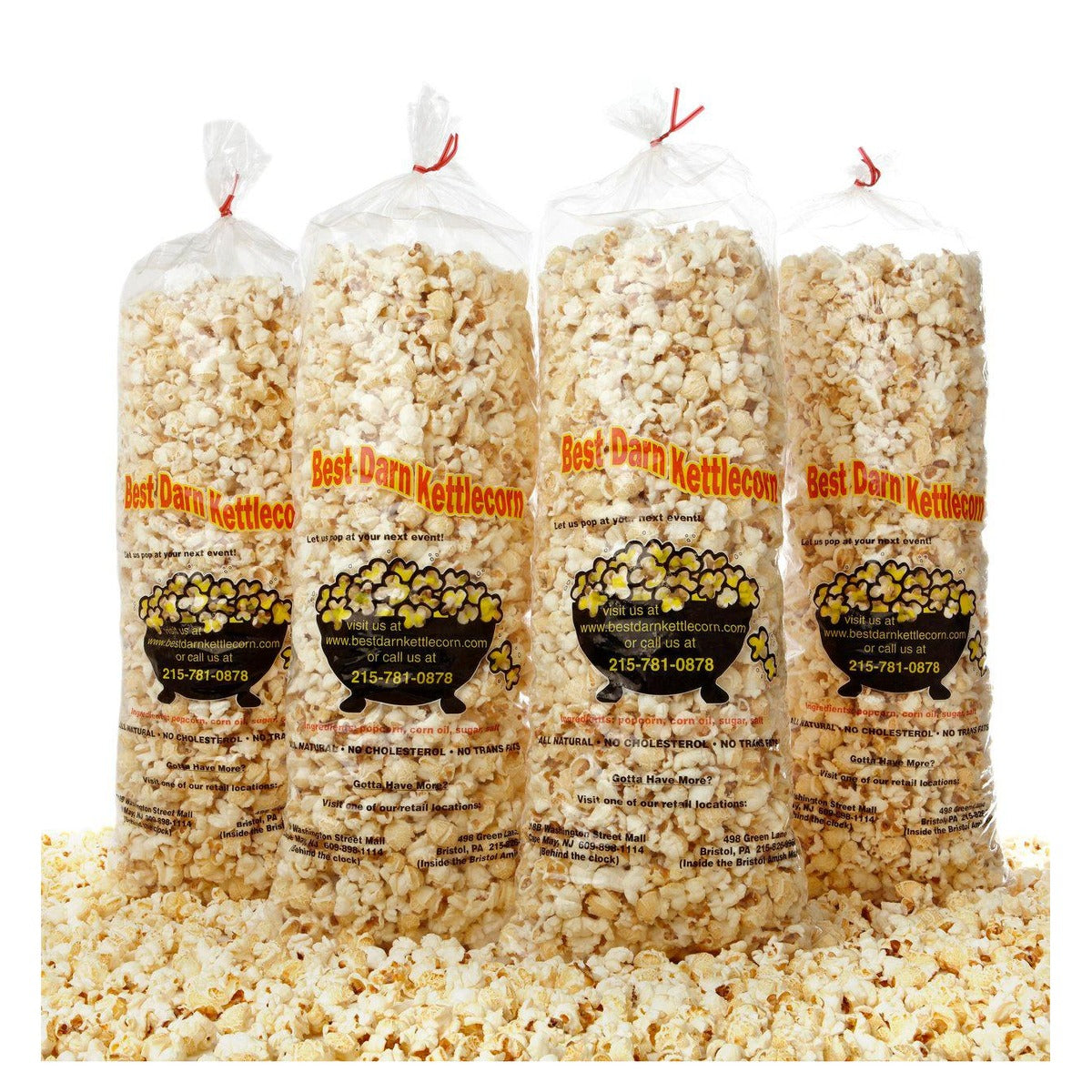 Four bags of Original Best Darn Kettlecorn sweet and salty kettle corn